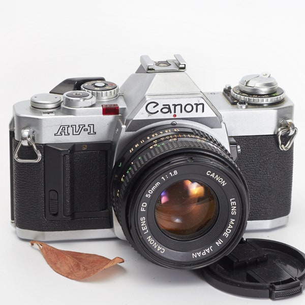 Canon AV-1 35mm SLR Film Camera with Canon FD 50mm F/1.8 Prime Lens