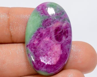 Natural Ruby Zoisite Cabochon, Oval Shape Loose Gemstone Jewelry 40 Ct. 29X18X4 mm G-3154