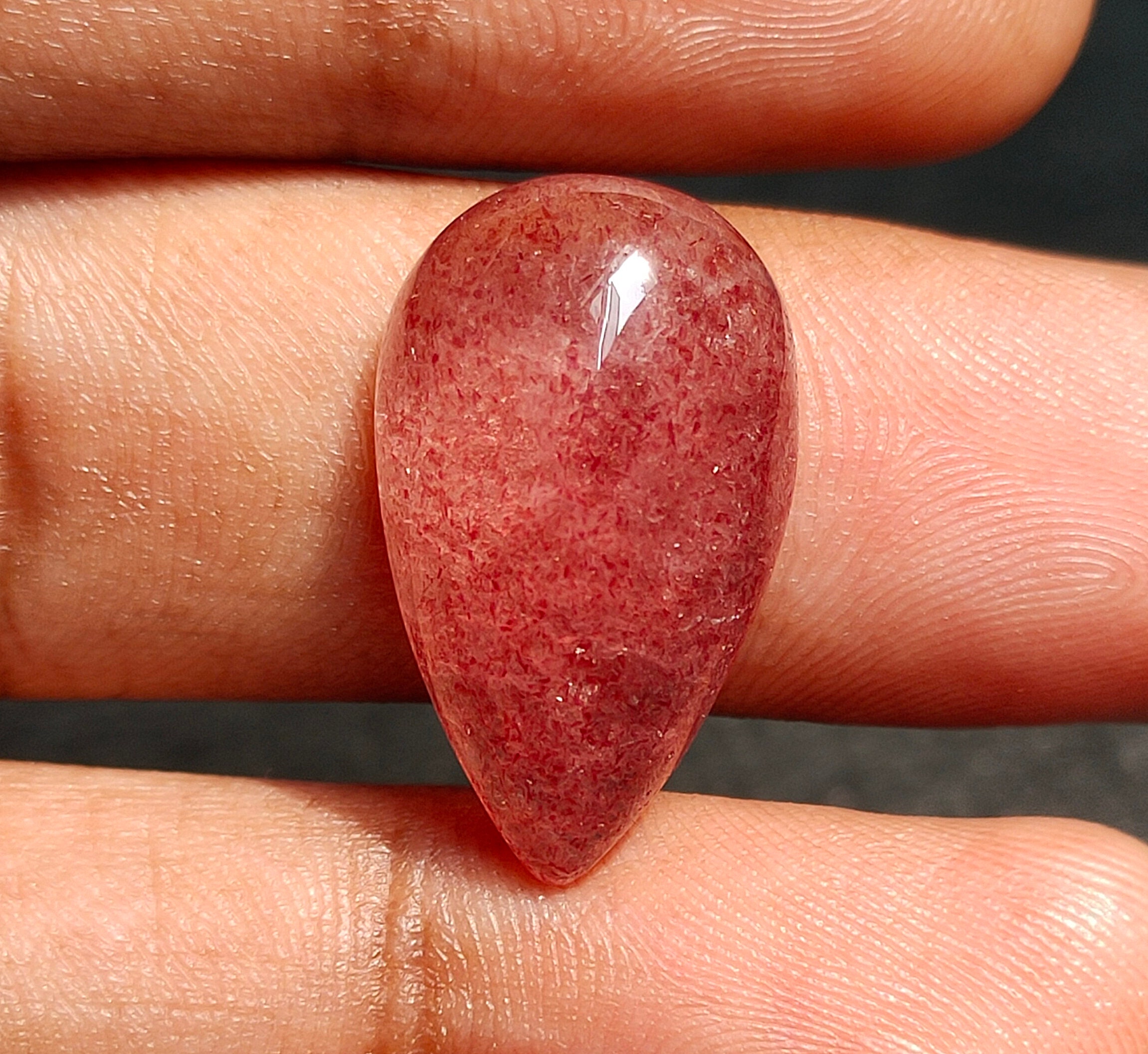 Beautiful Cherry Quartz Cabochon Both Side Polished Stone Etsy