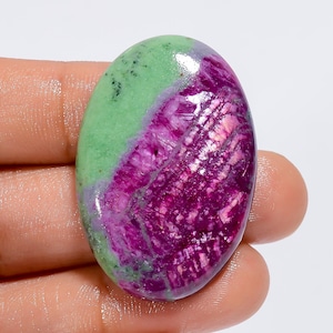 Naturlig Rubin Zoisit Cabochon: Oval Ädelsten (37X24X5 mm, 67,5 Ct) För Smyckestillverkning G-3144