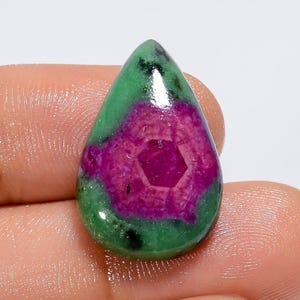 Fantastische hoogwaardige kwaliteit 100% natuurlijke robijn zoisiet peervorm cabochon losse edelsteen voor het maken van sieraden 19 kt. 22 x 14 x 3 mm G-3156