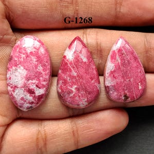 Thulite Cabochon, Wholesale Lot Thulite Gemstone, Natural Thulite Loose Crystal Stone For Ring, Pendant, Necklace Jewelry Making Stone Gifts