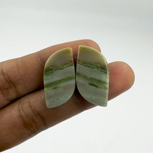Cabochon de pierres précieuses serpentine, paires assorties, forme fantaisie, fabrication de bijoux, boucle d'oreille, pierre non sertie, fournitures pour travaux manuels, cadeau 26,5 carats, 23 x 13 x 4 mm - G2246