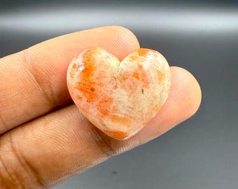 Natural Red Sunstone Gemstone Cabochon Heart Shape Sunstone Loose Gemstone For Making Jewelry Supplies & Gifts 28.5 Ct. 20X23X8 mm G-2721