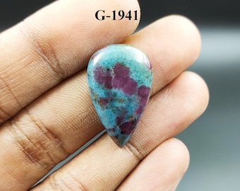 Natural Ruby in Kyanite Cabochon Loose Gemstone Flatback Hand Polish Ruby Kyanite For Jewelry Making, Handmade Gemstone Jewelry and Gifts