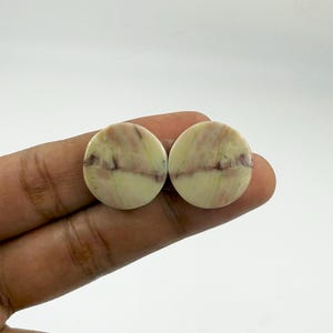 Cabochon de pierres précieuses serpentine, paires assorties pour fabrication de bijoux, boucle d'oreille, pierre en vrac, fournitures pour travaux manuels, cadeau 29,5 carats 20 x 20 x 4 mm - G2243