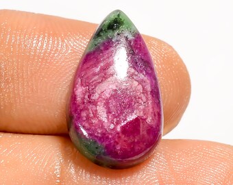 Natural Ruby Zoisite Pear Cabochon, 12 Ct Gemstone (19X11X5 mm)