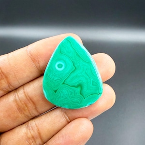 Pietra preziosa di malachite verde naturale a forma di pera, cabochon, pietra sciolta di malachite per la creazione di gioielli, materiali artigianali, 55,5 ct., 34 x 28 x 5 mm, G-2319