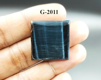 Blue Tiger Eye Cabochon: AAA Quality Flat Back Stone (25X24X4 mm)