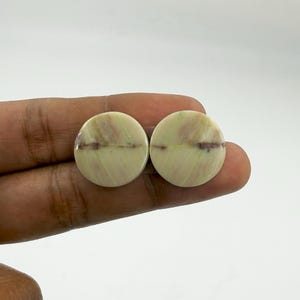 Cabochon de pierres précieuses serpentine, paires assorties pour fabrication de bijoux, boucle d'oreille, pierre en vrac, fournitures pour travaux manuels, cadeau, 27 carats 19 x 19 x 4 mm - G2242
