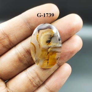Cabochon en agate du Montana naturelle à dos plat, pierres précieuses, cabochon en agate du Montana poli à la main pour la fabrication de bijoux et l'artisanat