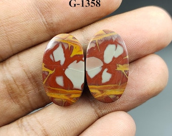 Noreena Jasper Cabochon Matched Pair, Oval Loose Stones