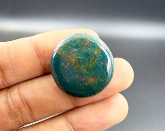 Round Bloodstone Cabochon, 24.5 ct Loose Gemstone