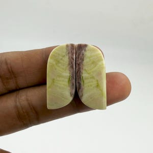 Serpentine Gemstone Cabochon Matching Pairs Fancy Shape Jewelry Making Earring Loose Stone Craft Supplies Gift 33.5 Ct 28X12X4 mm - G2245