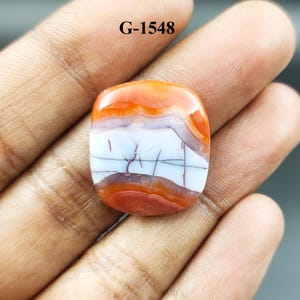 Cabochon d'agate marocaine naturelle, pierre précieuse, agate marocaine semi-percieuse à dos plat pour la fabrication de bijoux, cadeau pour elle