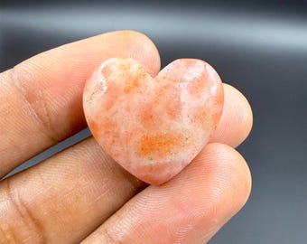 Natural Red Sunstone Gemstone Cabochon Heart Shape Sunstone Loose Gemstone For Making Jewelry Supplies & Gifts 41.5 Ct. 21X24X11 mm G-2725