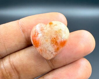 Natural Red Sunstone Gemstone Cabochon Heart Shape Sunstone Loose Gemstone For Making Jewelry Supplies & Gifts 25.5 Ct. 18X19X10 mm G-2718