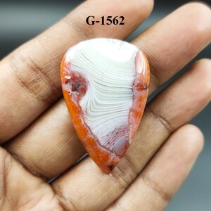 Natuurlijke Marokkaanse agaat Cabochon Marokkaanse agaat edelsteen platte achterkant halfdoorlatende Marokkaanse agaat voor het maken van sieraden, cadeau voor haar