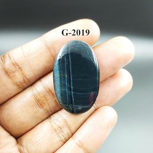 Rare Quality Natural Blue Tiger Eye Cabochon - Smooth Polished Flat Back Cabochon- Beautiful Blue Tiger Stone for making jewelry Supply