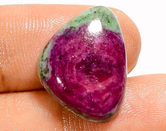 Natural Ruby Zoisite Cabochon, Fancy Shape Gemstone (19 Cts, 19X15X6 mm)