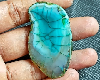 Dyed Brazilian Agate Slice, Jewelry Making, Home Decor (54X31X6 mm)