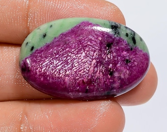 Natural Ruby Zoisite Cabochon: Oval Gemstone for Jewelry Making (45 Ct, 31X19X4 mm) G-3147