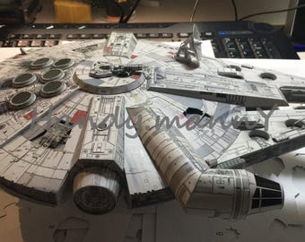 Millennium Falcon - SW DIY Project Papercraft Model PDF Template