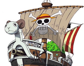 One Piece Going Merry Ship 3D Papercraft Model (PDF Template)