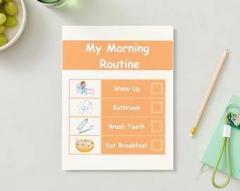 Visual Routine Chart // Daily Kids Hygiene Chore Routine Chart // Visual Cues, Organization, Check List // Digital File Download