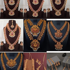 Premium Quality Copper Based Kemp Stones CZ Pearls Beautiful Bridal Jewellery Set