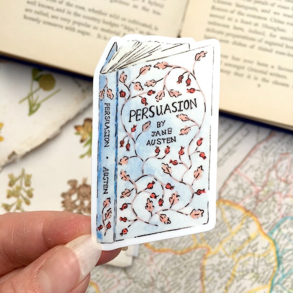 Persuasion Sticker | Jane Austen Book Cover Die Cut Matte Vinyl Decal for Laptop, Water Bottle, Phone, Tumbler | Bookish Gift for Austen Fan