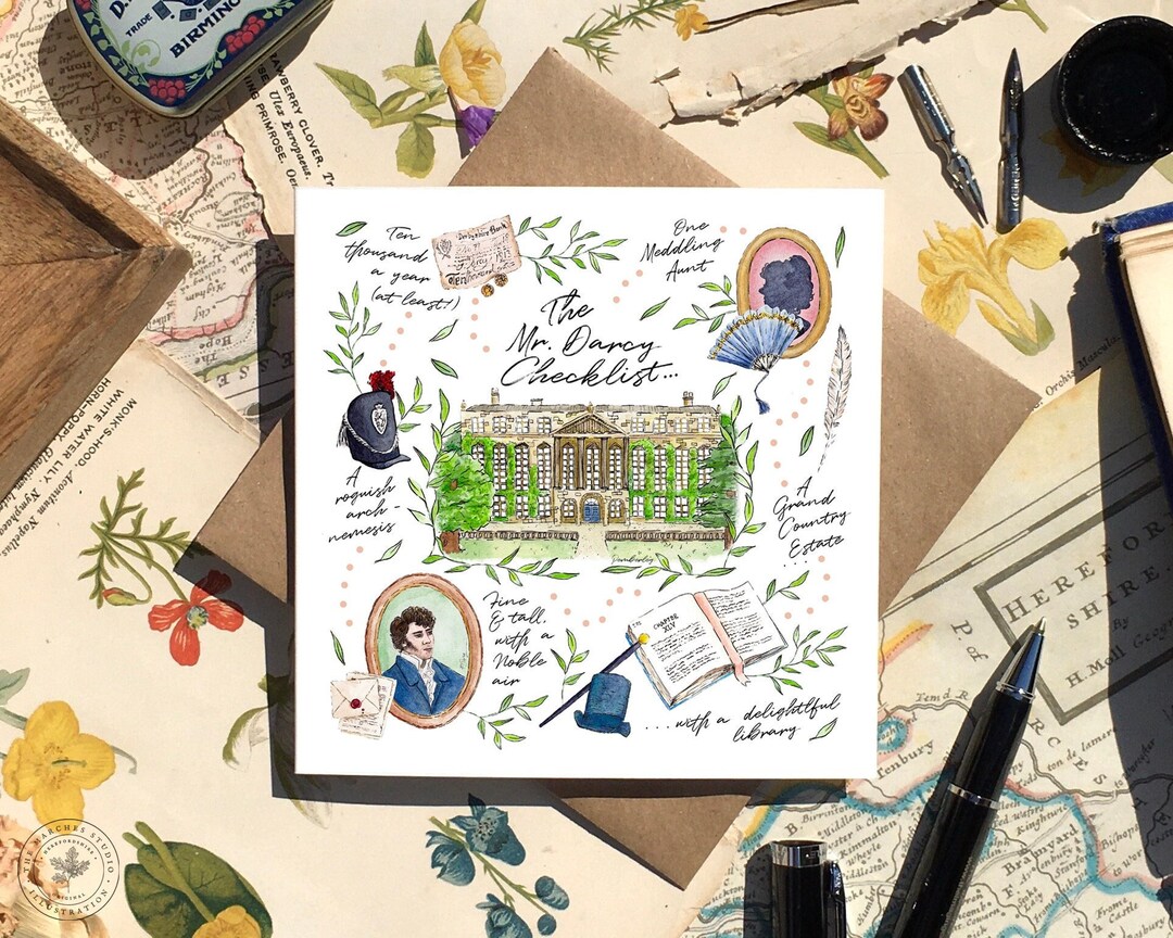 Pride & Prejudice Card A Humorous Illustrated Checklist for Finding