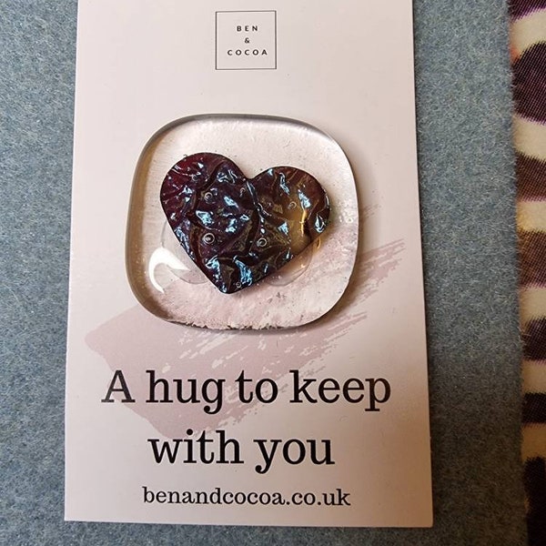 Pocket Hug - Hand Fused Glass Heart perfect gift to let someone know you are thinking of them