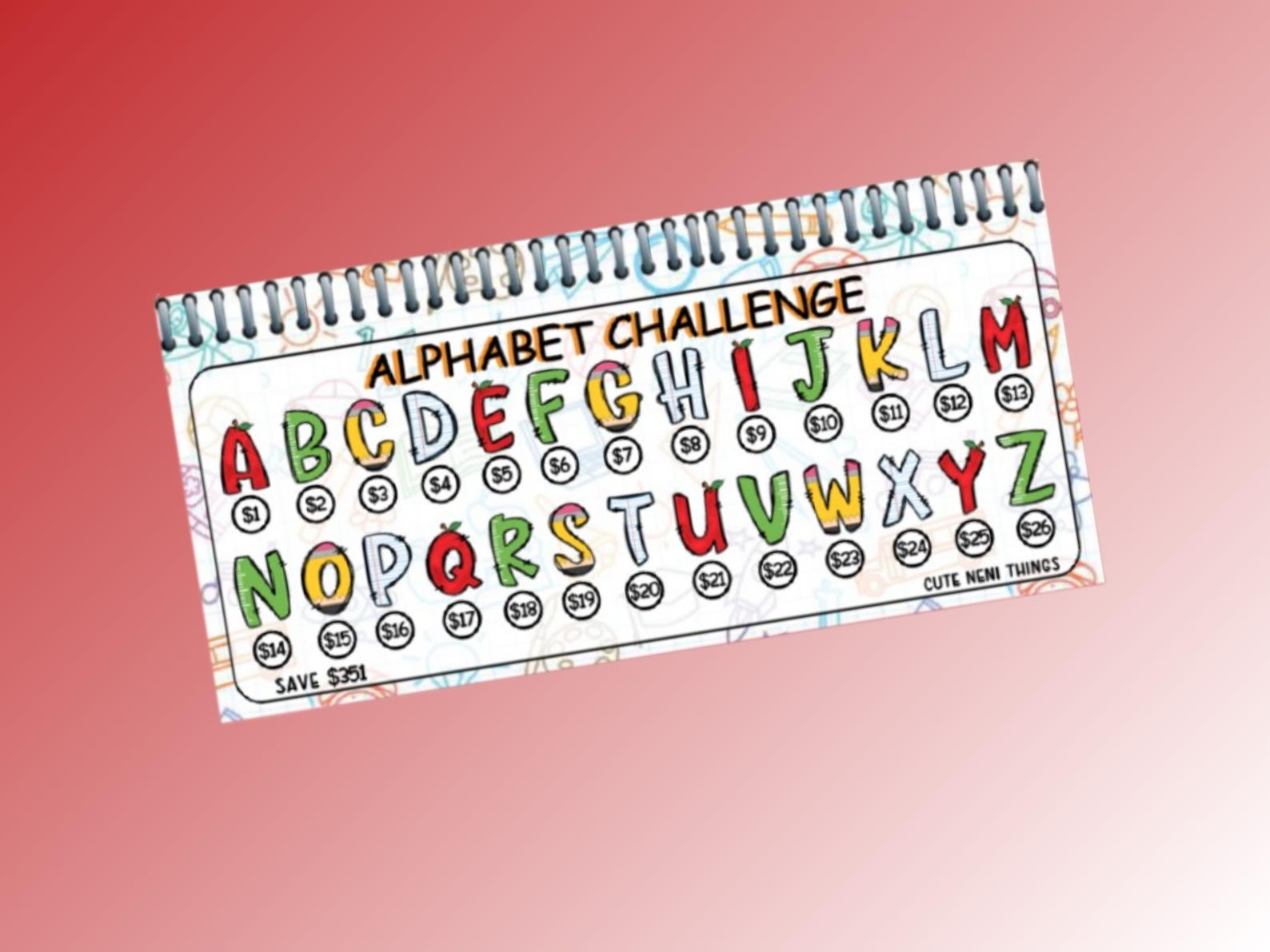 Alphabet Savings | Letter Challenge | Savings Insert or Cash Envelope ...