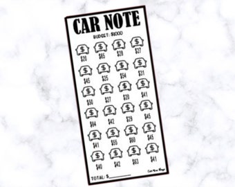 Savings Insert or Cash Envelope | Car Note | A6/Personal Rings