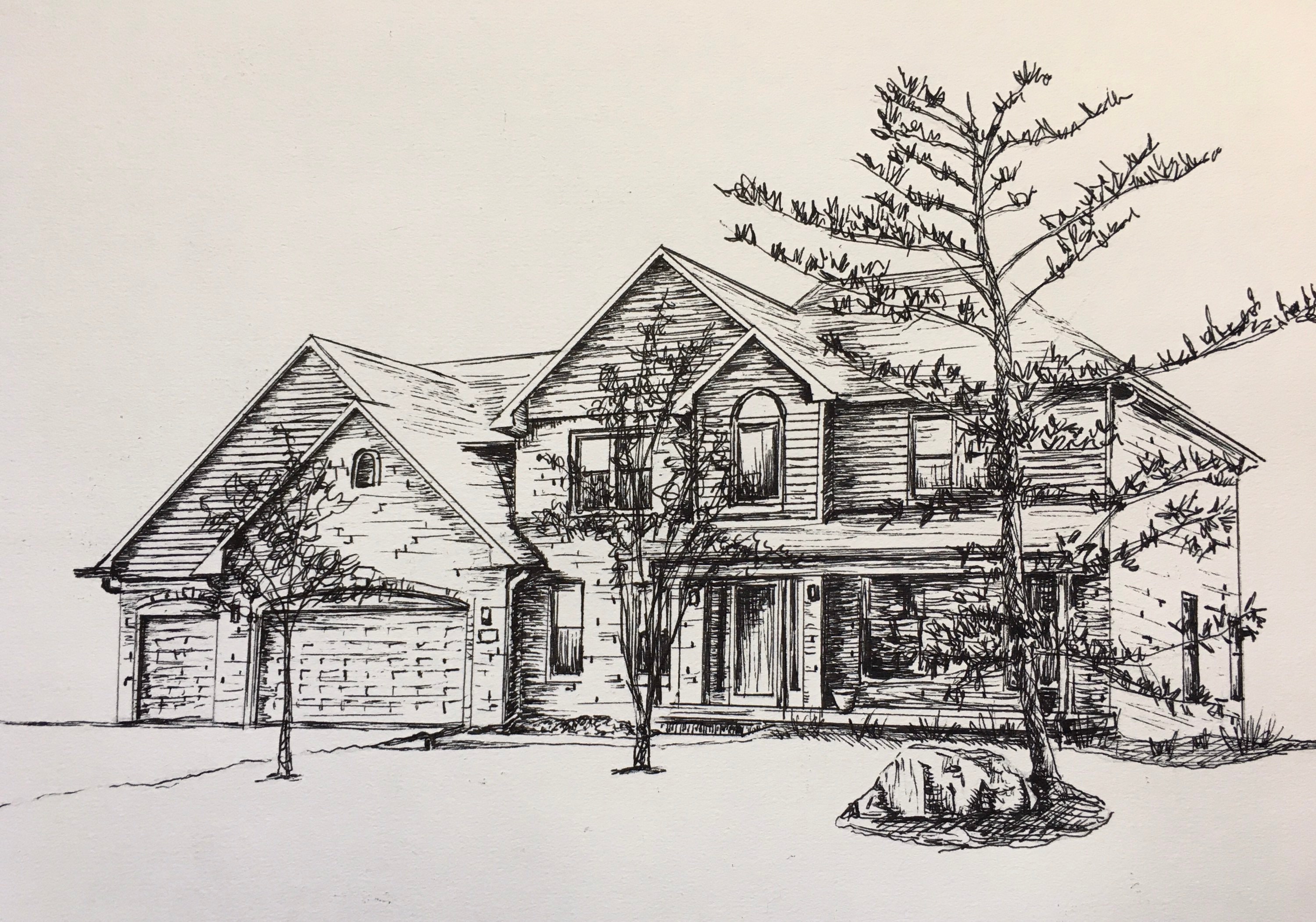 Home Example Drawing Home Drawings - Etsy