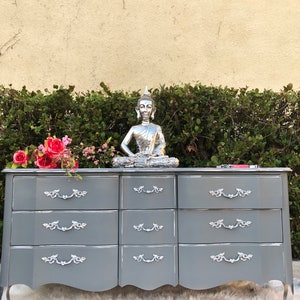 Beautiful Gray Wood Shabby Chic Vintage Dresser