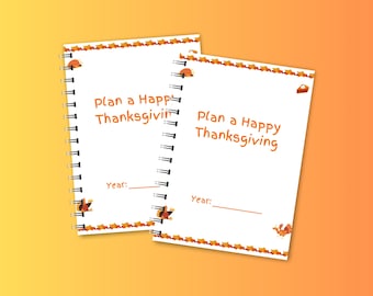 Undated Thanksgiving Planner, Printable, Holiday Planning, Thanksgiving Menu Planning, Thanksgiving Shopping, Holiday Organizer, Planning
