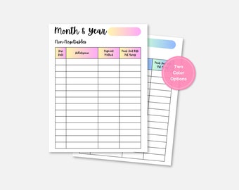 Irregular Income and Expense Budget Planner, Irregular Income Tracker, Budget Planner, Printable Budget Planner