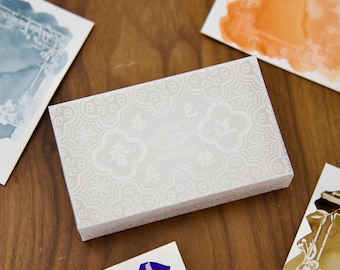 Hong Kong Colour Archive: Ink Swatch Cards with Floral Watermarks
