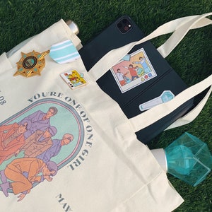 SET Bag& Pin - SHINee OT5 Totebag w Water bottle/light stick Pocket