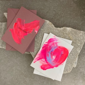 Grußkarten Set // 2er Klappkarten Set // DANKESCHÖN // Abstrakte Kunst auf Karte // DIN A6