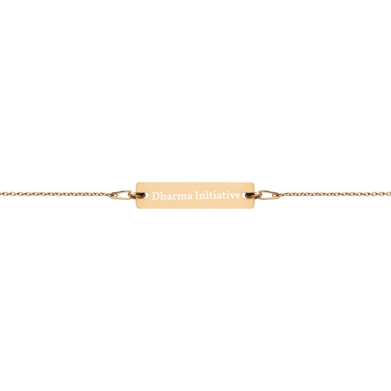 Engraved Silver Bar Chain Bracelet Lost Dharma Initiative