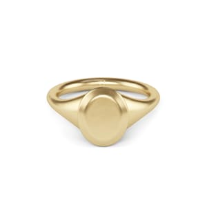 Vertical Oval Signet Ring · 18k Gold Vermeil Signet · Minimalist Gold Statement Ring · Timeless Gold Jewelry for Men and Women