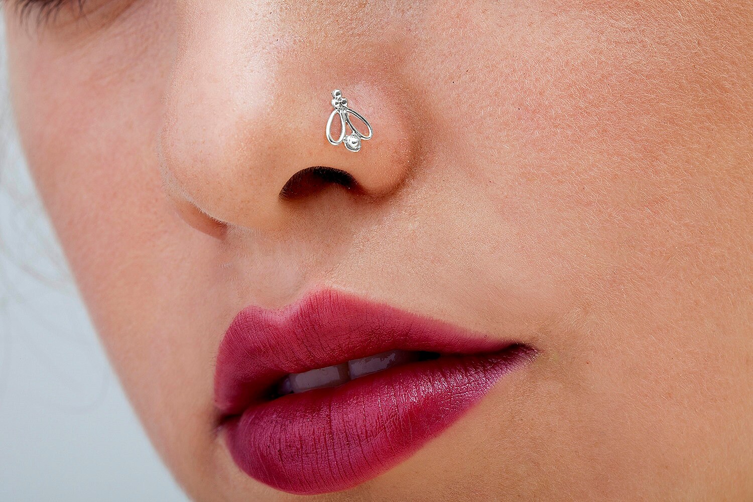 Silver Nose Stud Indian Nose Stud Nose Ring Stud Nose Stud Etsy