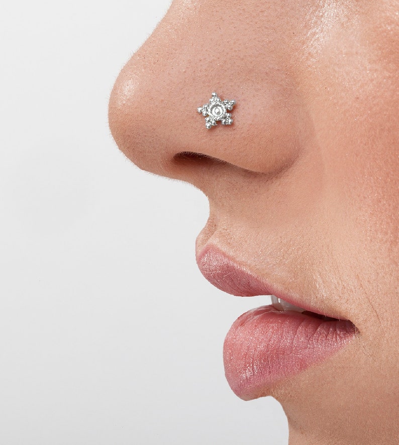 Sterling Silver Nose Stud Silver Nose Stud Nose Stud Nose Ring Stud Nose Stud Silver 20g Silver Nose Piercing Jewelry Indian Nose Stud
