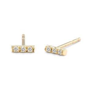 Small Diamond Earrings, Bar Diamond Earrings, Minimalist Diamond Earrings, 14k Gold Diamond Earrings, Diamond Stud Earrings, Diamond Posts