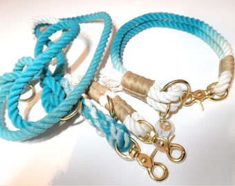 grey collar Dog leash tauline from Paracord as set or singles dog collar gold linen set