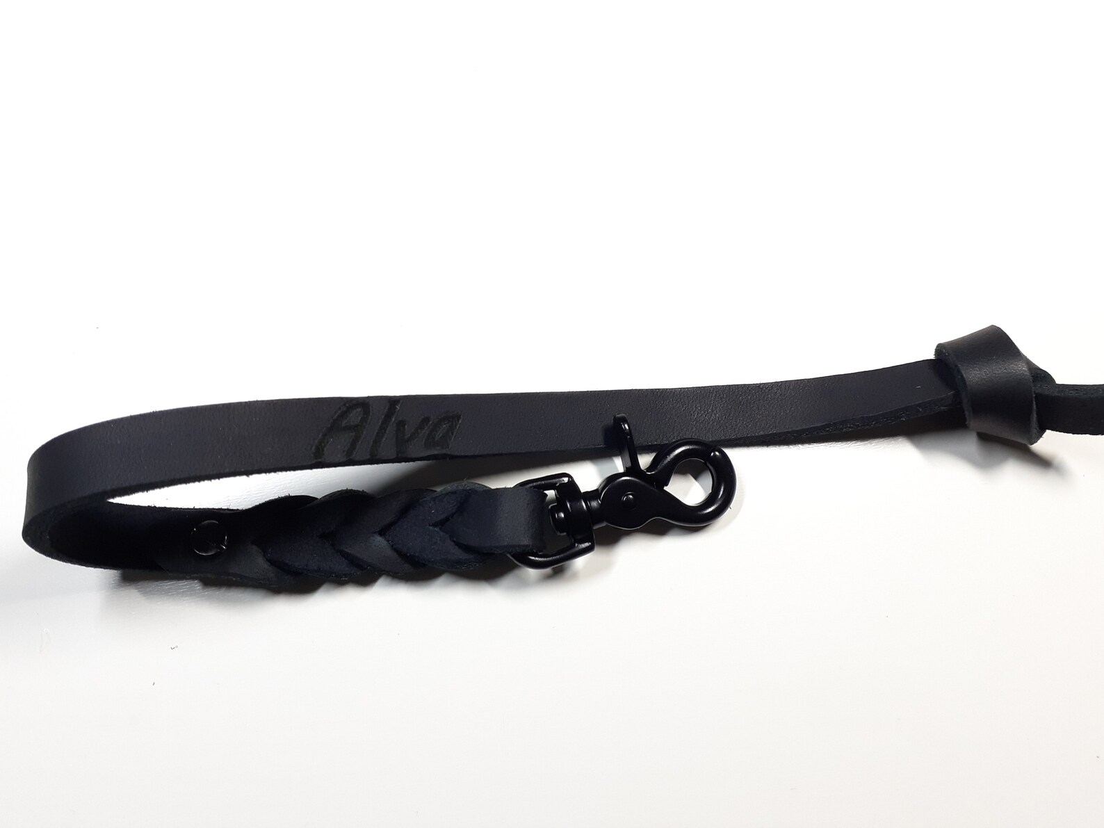 Kurzführer Hund Führleine Lederleine aus schwarzem Fettleder Etsy