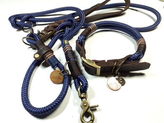 Black Dog Leash & Collar set, Designer Fashion Luxury Collar PU Leather  Monogram